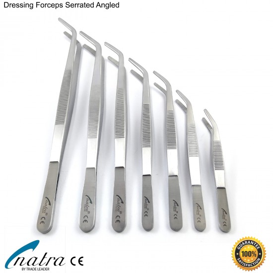 Thumb Dressing Forceps Tweezer curved 30 cm Surgery Surgical tissue forcep